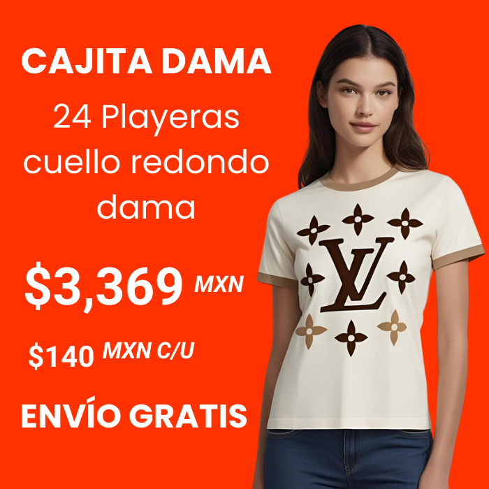 24 playeras cuello redondo dama