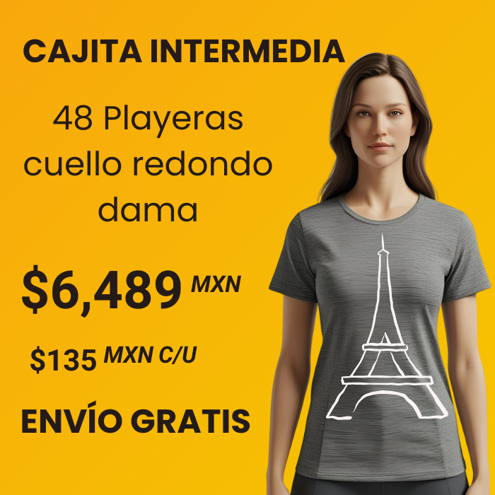 48 playeras cuello redondo dama