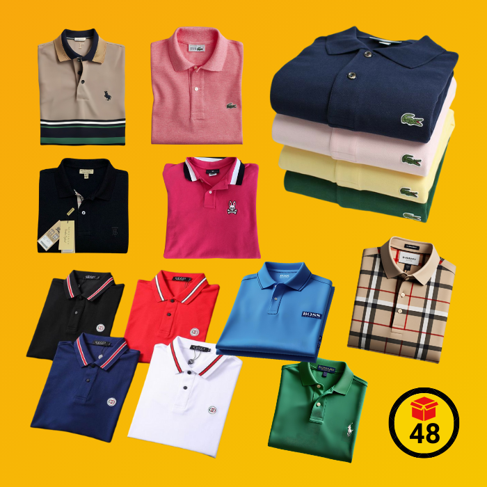 48 Playeras tipo polo para caballero PREMIUM NACIONAL