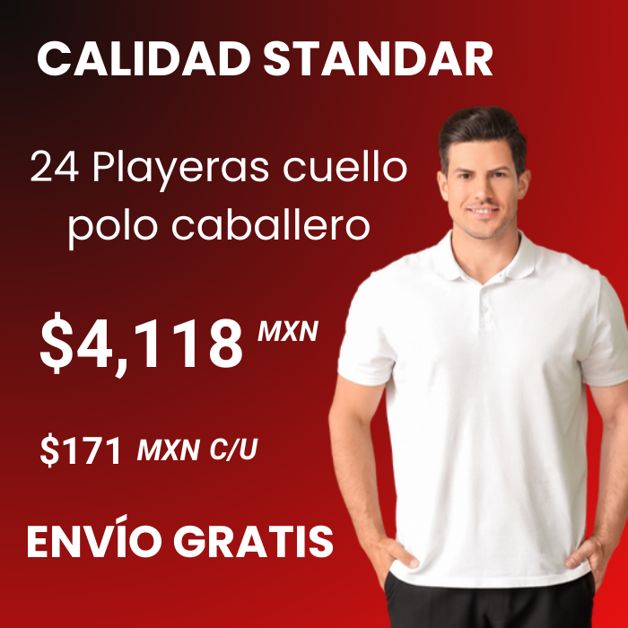 24 Playeras tipo polo Calidad STANDAR
