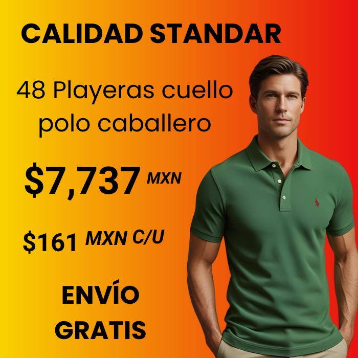 48 Playeras tipo polo Calidad STANDAR