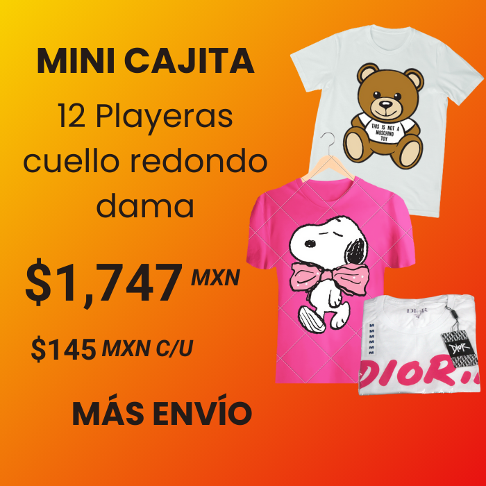 12 playeras cuello redondo dama