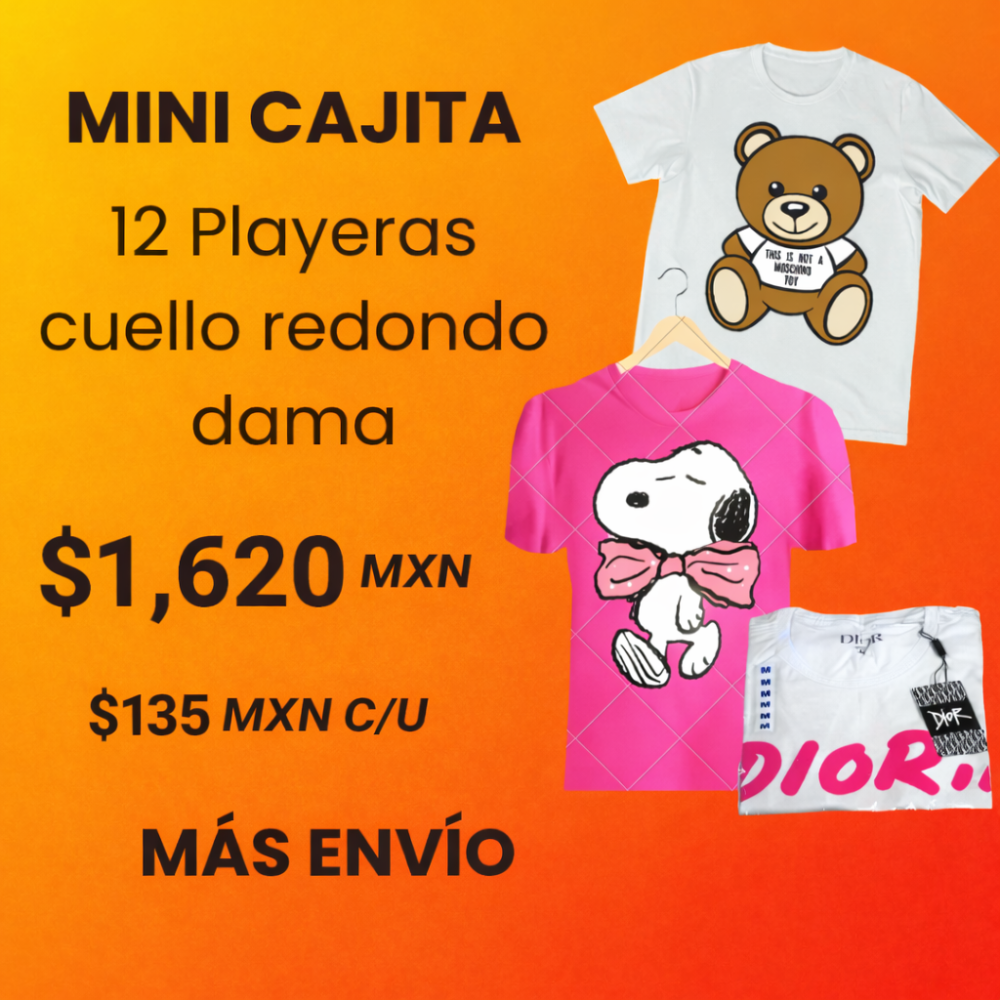 12 playeras cuello redondo dama
