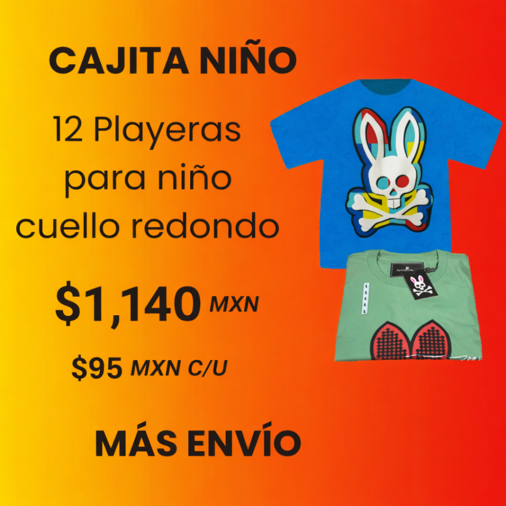 12 playeras cuello redondo para niño PREMIUM