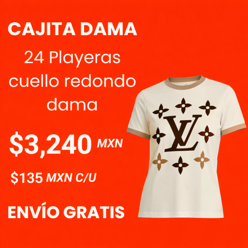 24 playeras cuello redondo dama