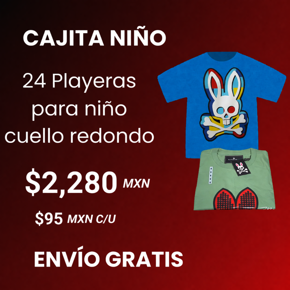 24 playeras cuello redondo para niño PREMIUM