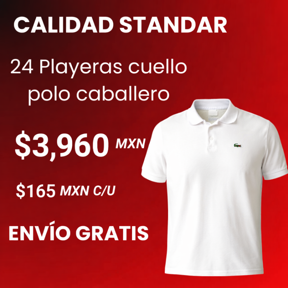 24 Playeras tipo polo Calidad STANDAR