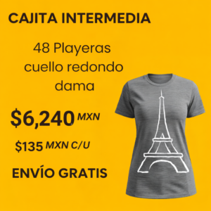 48 playeras cuello redondo dama