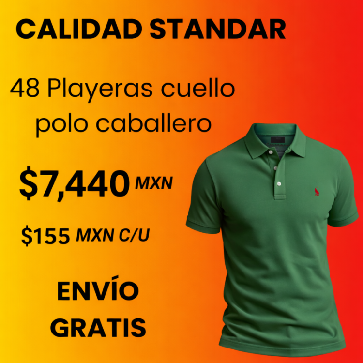 48 Playeras tipo polo Calidad STANDAR