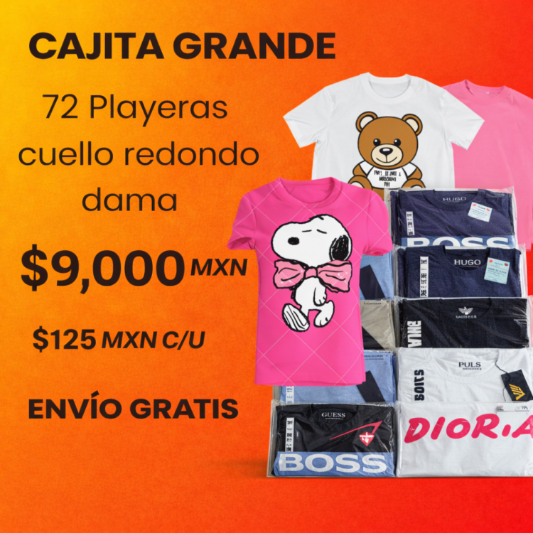 72 playeras cuello redondo dama