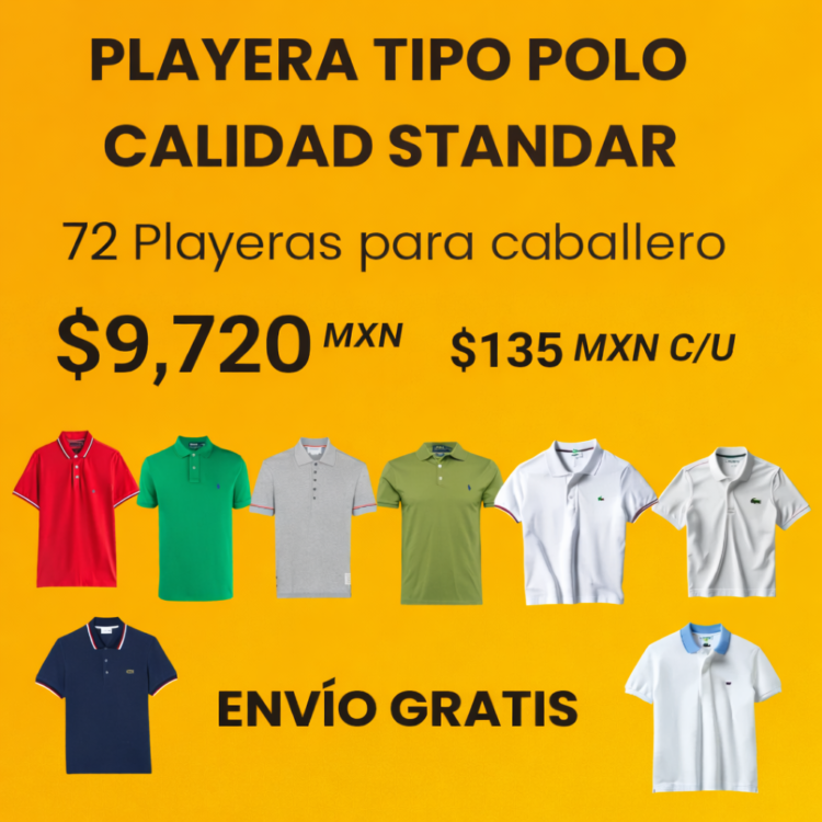 72 Playeras tipo polo Calidad STANDAR